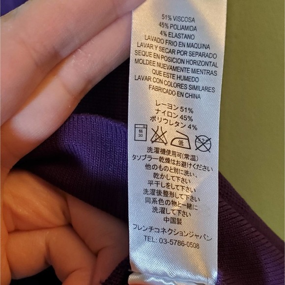 French Connection Purple Dani Crepe Bodycon Mini Skirt Size 8 - Picture 8 of 9